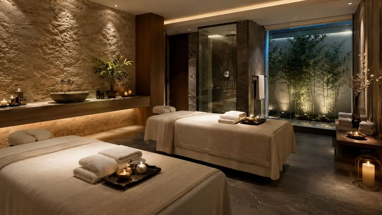 Interior de spa profesional usado como portada para una web a medida de spas y centros de bienestar